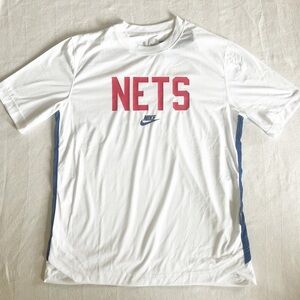 NWT Nike x NBA Brooklyn Nets Dri-Fit Loose Fit White Tee Size Medium
